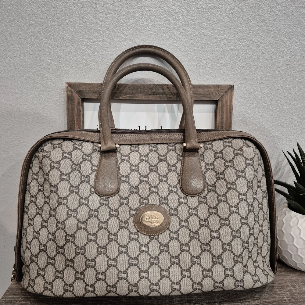 Gucci Large GG Canvas Satchel Bag
